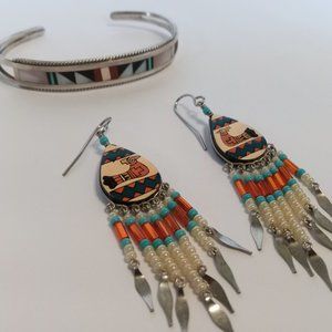 Southwest style bracelet & earrings